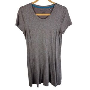 Toad&Co Womens Brown Blue Windmere II Tencel Organic Cotton T-Shirt Dress Medium